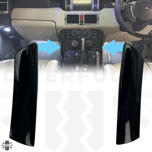 Centre Console Dash Pillar Black Piano for Range Rover L322 - Pair