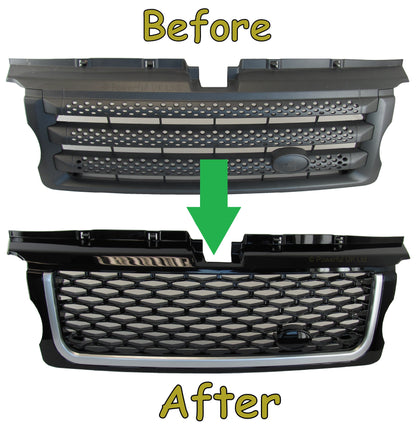 Front Grille - Black/Silver/Black for Range Rover Sport 05-09
