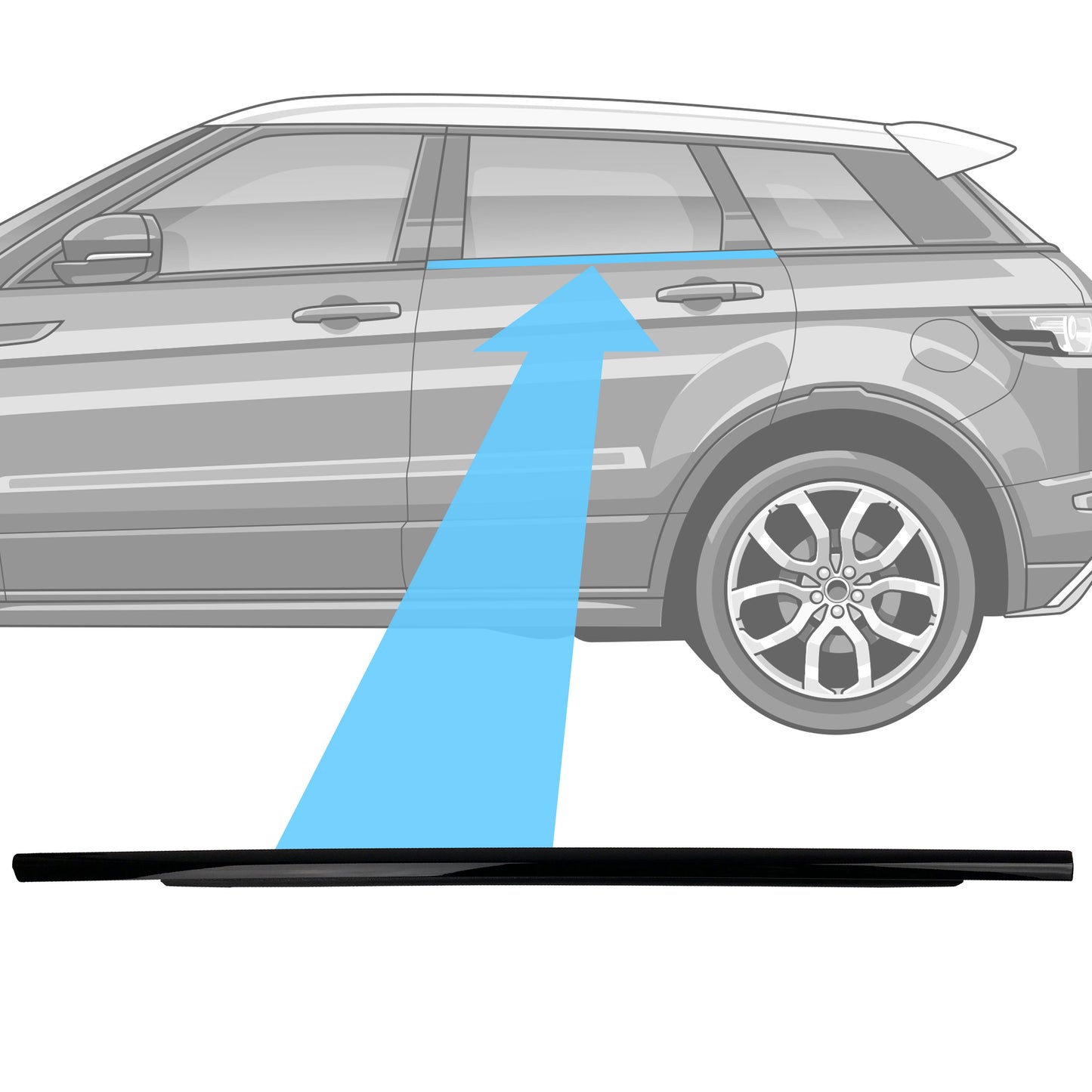 Genuine Rear Left Window Moulding Trim for Range Rover Evoque
