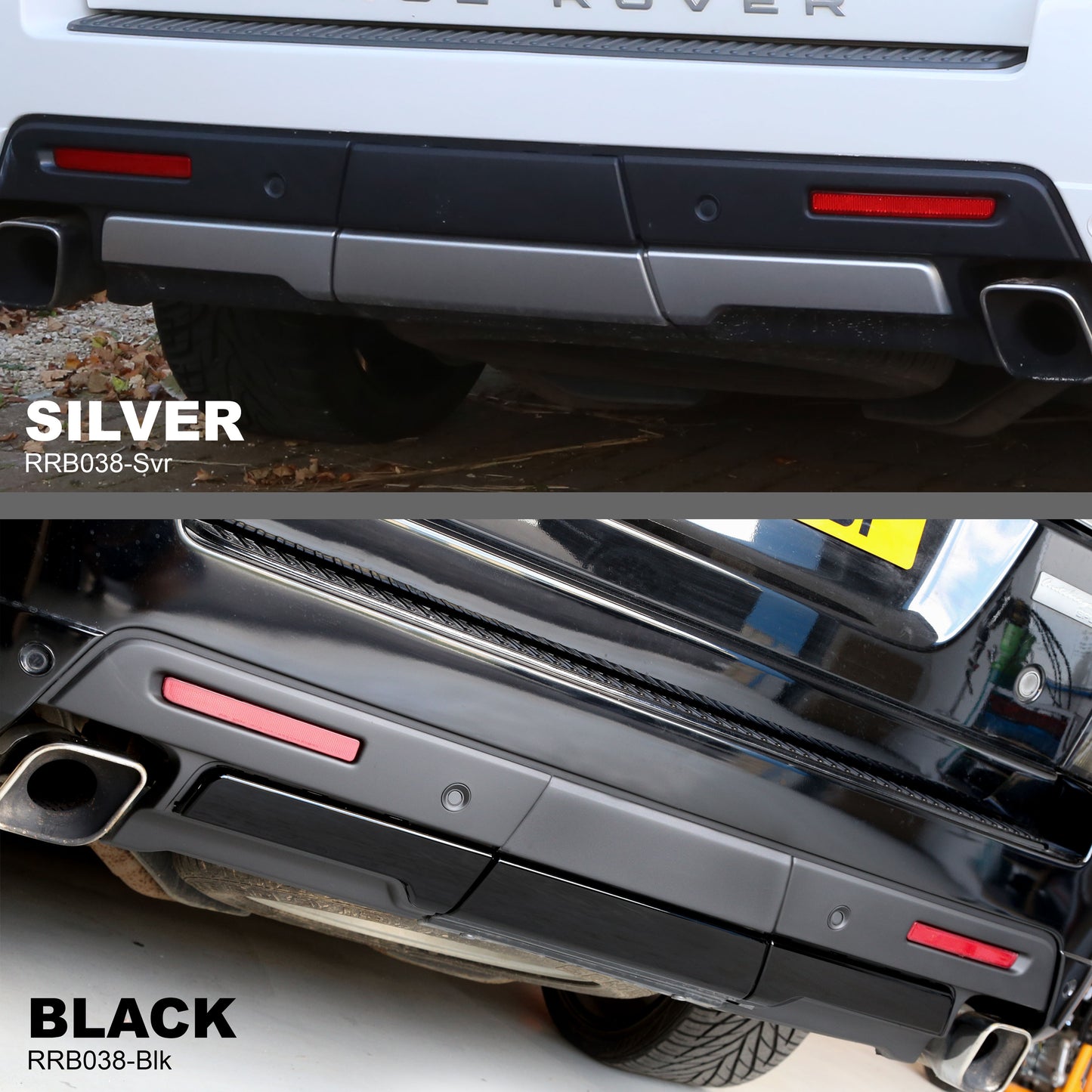 3pc Bumper Inserts for Range Rover Sport Autobiography Rear Bumper - Gloss Black