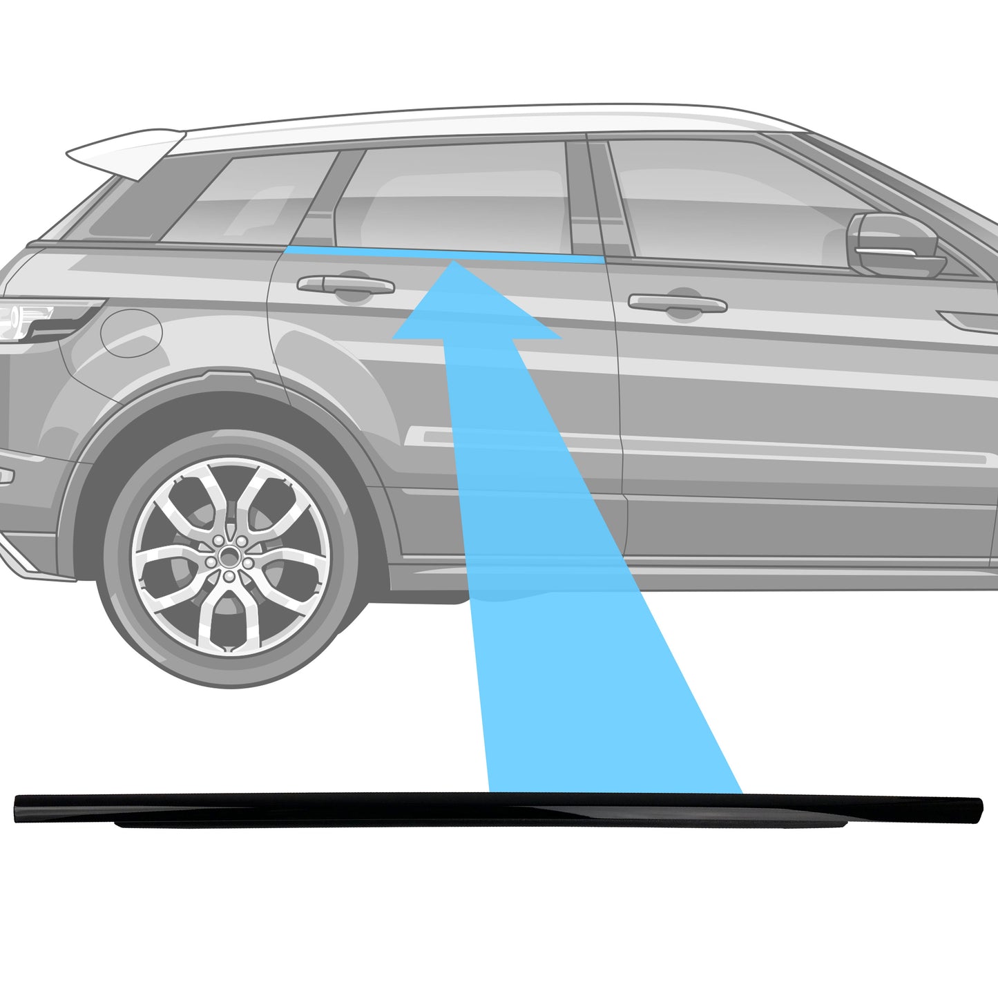 Genuine Rear Right Window Moulding Trim for Range Rover Evoque
