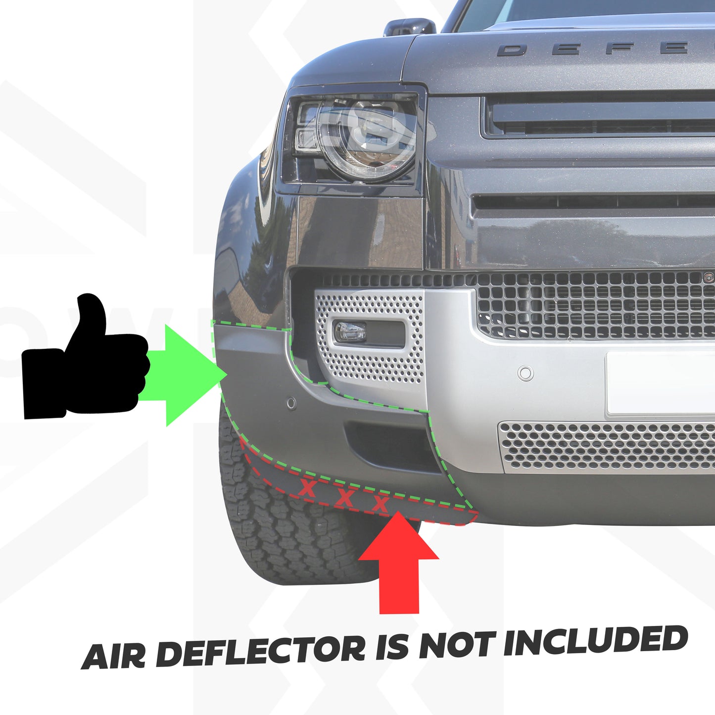 Front Bumper Corner for Land Rover Defender L663 in Gloss Black - RIGHT