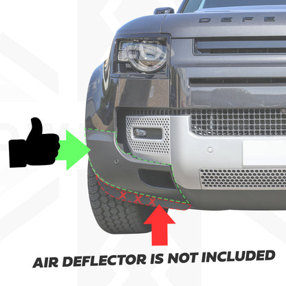 Front Bumper Corner for Land Rover Defender L663 in Gloss Black - RIGHT