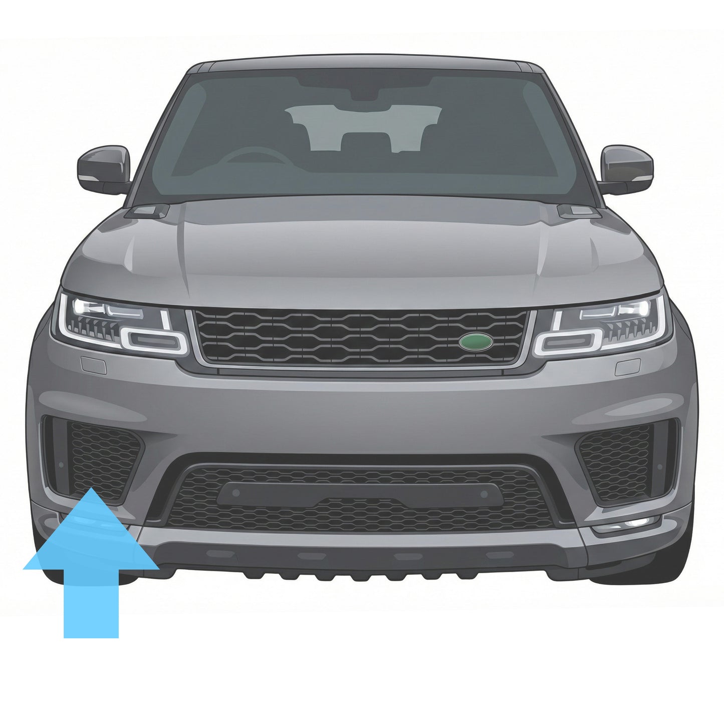 Front Bumper Grille Mesh for Range Rover Sport L494 2018-22 - Right