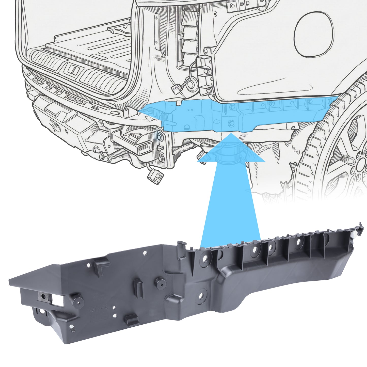 Rear Bumper Mounting Bracket for Range Rover Sport L494 - Right