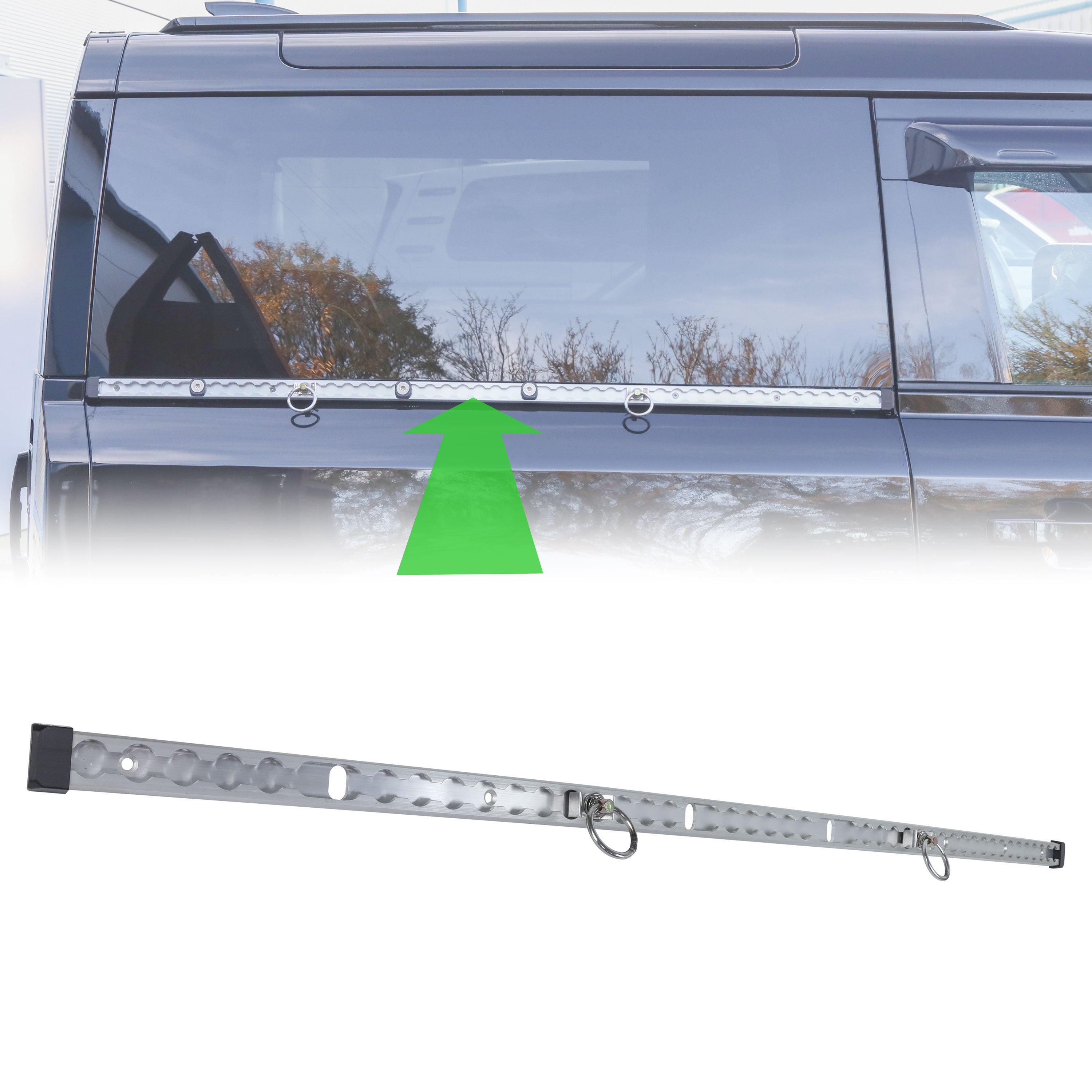 Silver Utility Side Rail for Land Rover Defender L663 90 - Right