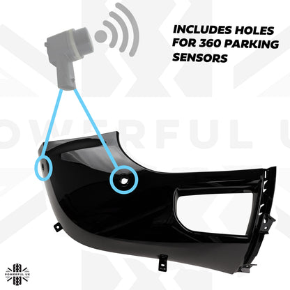 Front Bumper Corner for Land Rover Defender L663 in Gloss Black - RIGHT