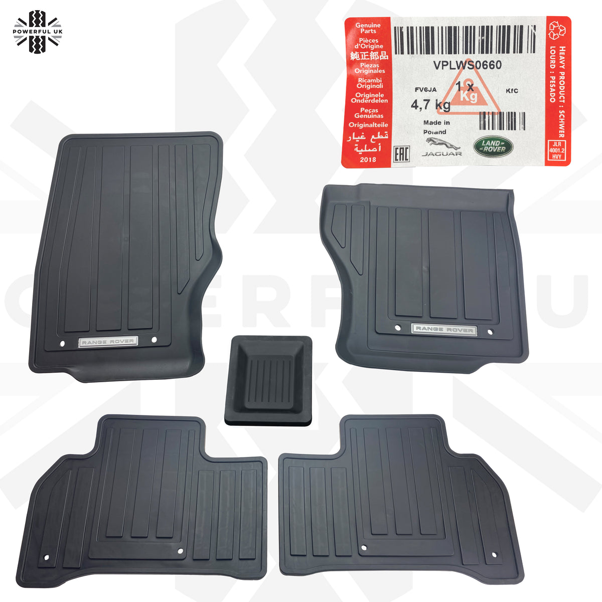 Rubber Floor Mat Set (Genuine) - RHD - for Range Rover Sport L494 ...
