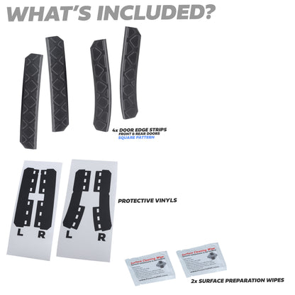 4pc Door Edge Protection Strips for Land Rover Defender L663 110/130 - Chequer Pattern