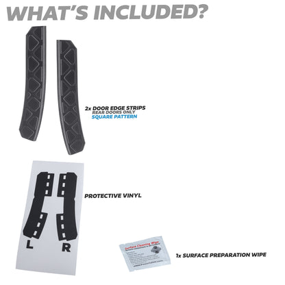 2pc Rear Door Edge Protection Strips for Land Rover Defender L663 110/130 - Square Pattern