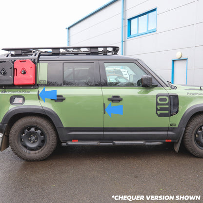 4pc Door Edge Protection Strips for Land Rover Defender L663 110/130 - Chequer Pattern