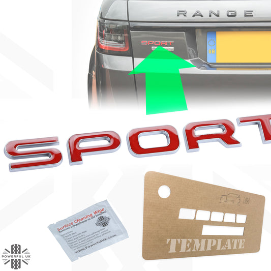 SPORT Lettering - Silver & Red for Range Rover Sport L494 Tailgate