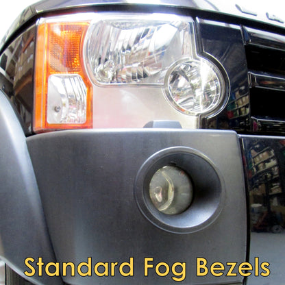 Front Bumper Fog Lamp Bezels - Gloss Black - For Land Rover Discovery 3 - PAIR