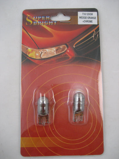 T10 Chromed AMBER Side Repeater Bulbs 12v 5W (Pair)