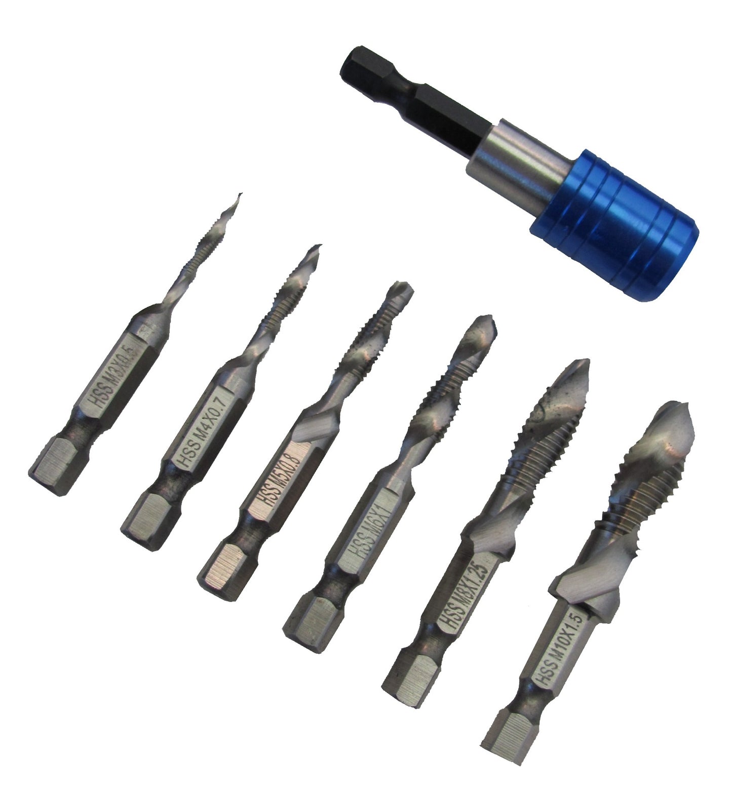 7 Piece Drill & Tap Combo Metric Bit Set ( M3 - M10 )