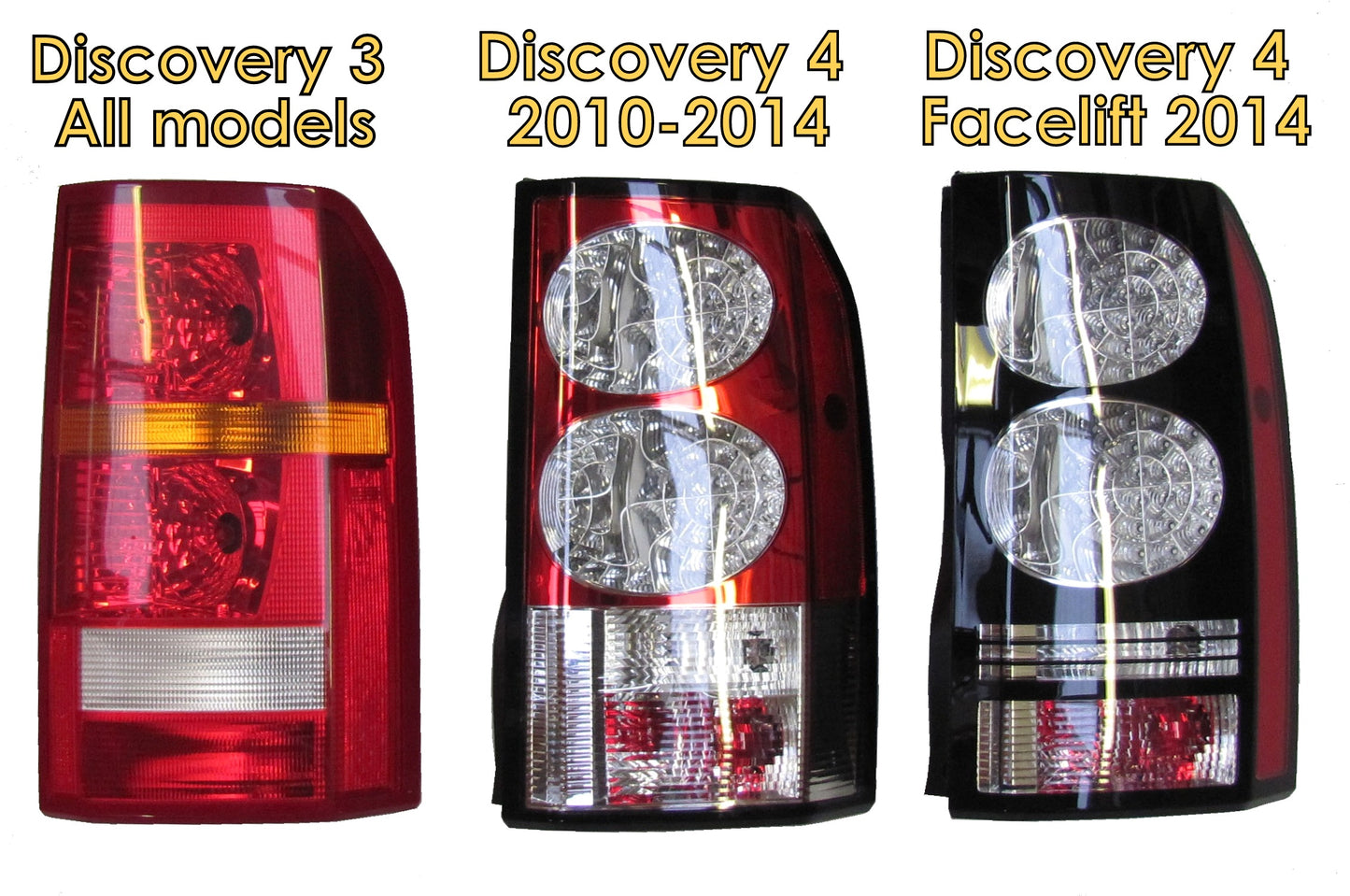 Rear Lights (UK spec) - Black LED - PAIR - for Land Rover Discovery 4
