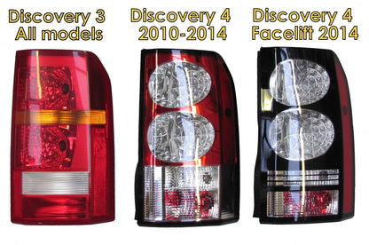 Rear Lights (UK spec) - Black LED - PAIR - for Land Rover Discovery 4