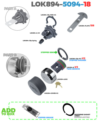 Lock Kit for 5094 18" Spare Wheel on Land Rover Defender L663