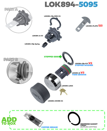 Lock Kit for 5095 Spare Wheel on Land Rover Defender L663