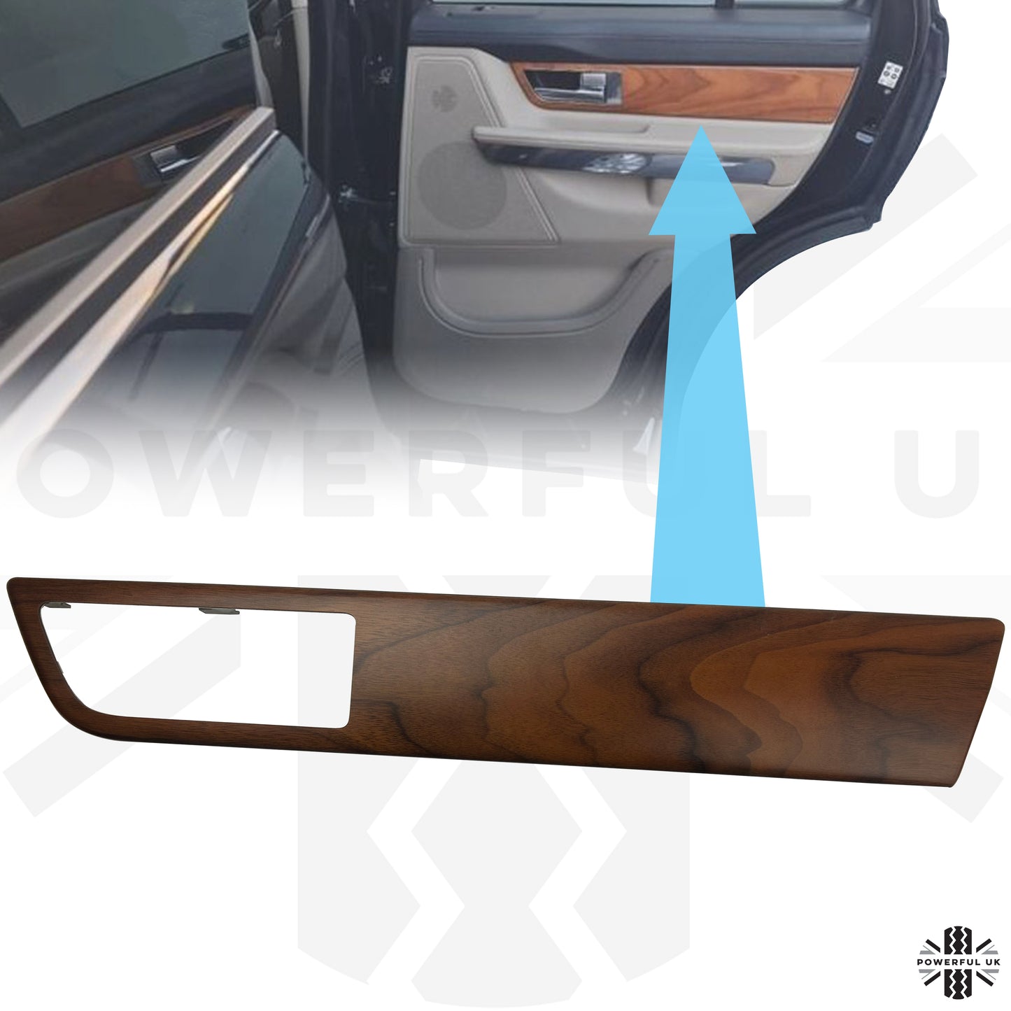 Rear Right Door Card Insert for Range Rover Sport 2010-13 - Walnut