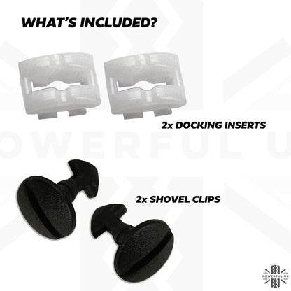 Tow Eye Cover Fitting Clips + Docking Inserts for Range Rover Sport L320