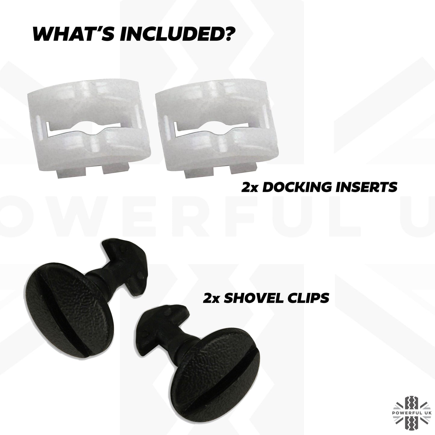 Front Tow Eye Cover Fitting Clips + Docking Inserts for Land Rover Freelander 2