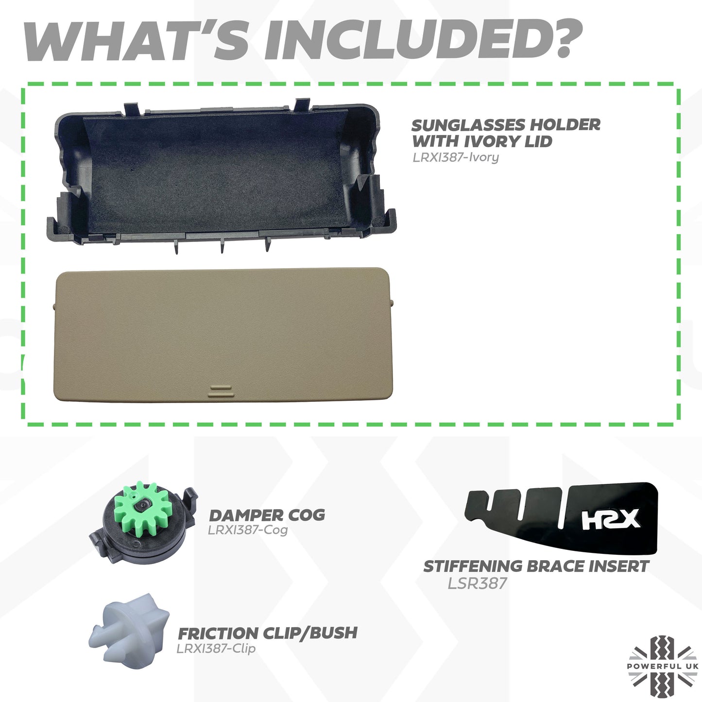 Genuine Sunglasses Holder Upgrade / Repair kit for Range Rover Evoque - Ivory