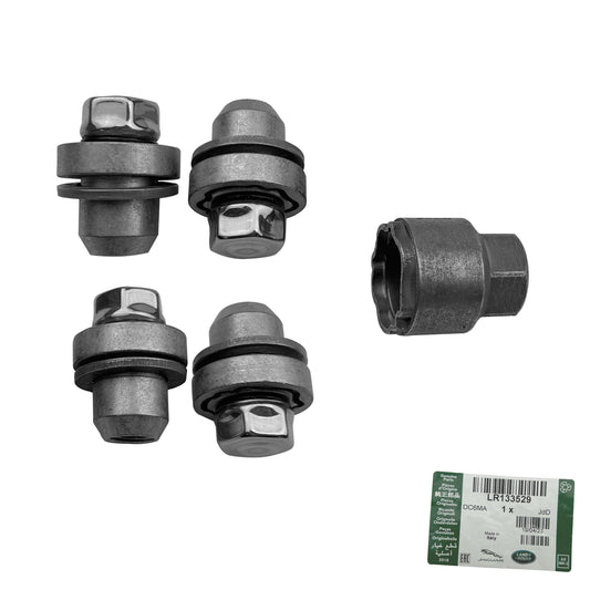 Genuine Locking Wheel Nut Key + 4x Locking Nuts Kit for Land Rover Defender L663