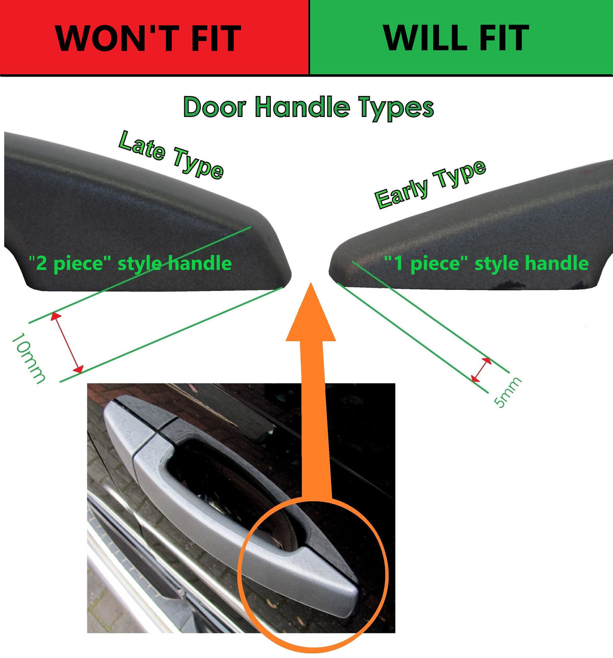Door Handle Covers for Land Rover Freelander 2 fitted with 1 pc Handles  - Buckingham Blue