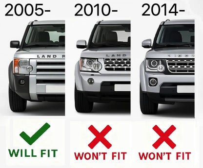 Front Bumper Fog Bezels - Discovery 4 style - Gloss Black - for Land Rover Discovery 3 - PAIR