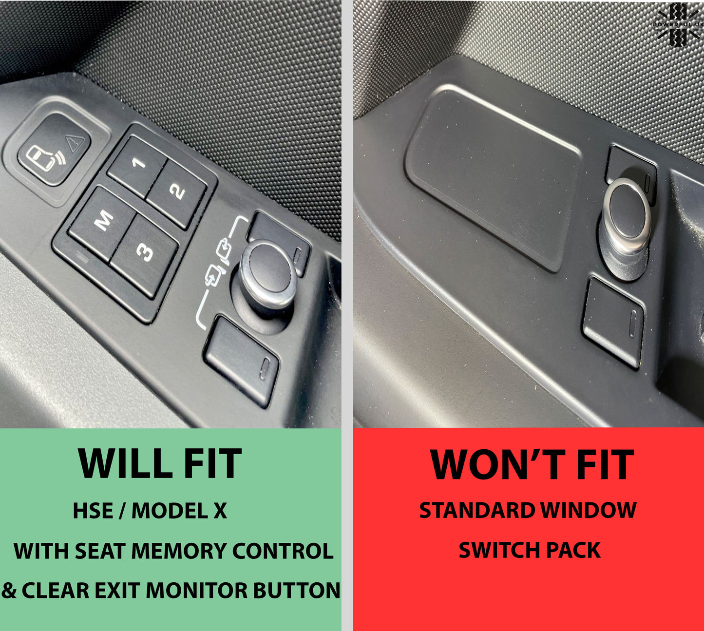 Window Switch Surround Trim - Gloss Black - for Land Rover Defender L663 LHD