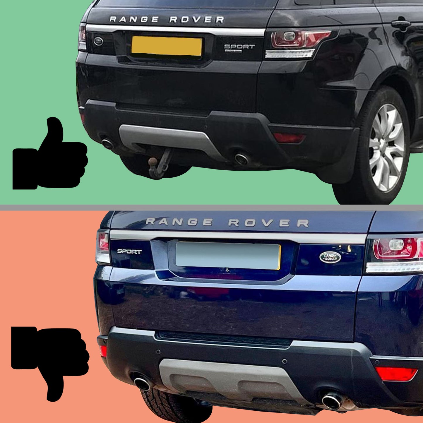 Genuine Rear Tow Eye Cover in Dark Silver for Range Rover Sport L494 (2014-2017)