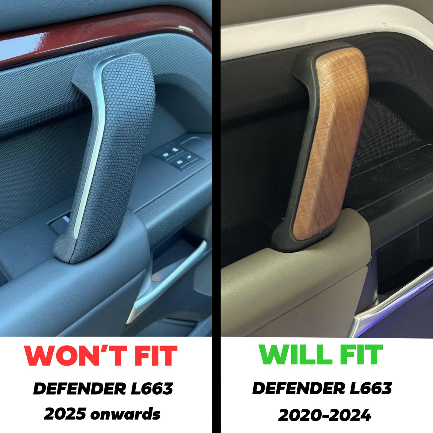 Interior Door Pull Finisher (Genuine) in Walnut for Defender L663 90 - RHD