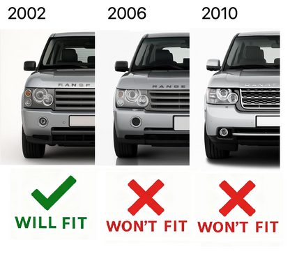 B-GRADE - Front Side Light / Indicator Assembly for Range Rover L322 - Clear Indicator/Black Body - PAIR