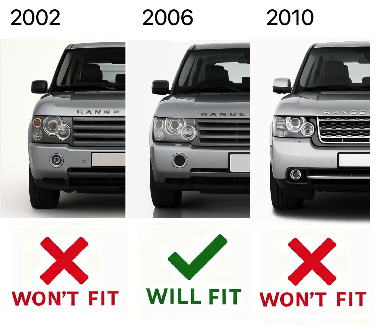 Chrome Fog Lamp Bezels for Range Rover L322 2006-09