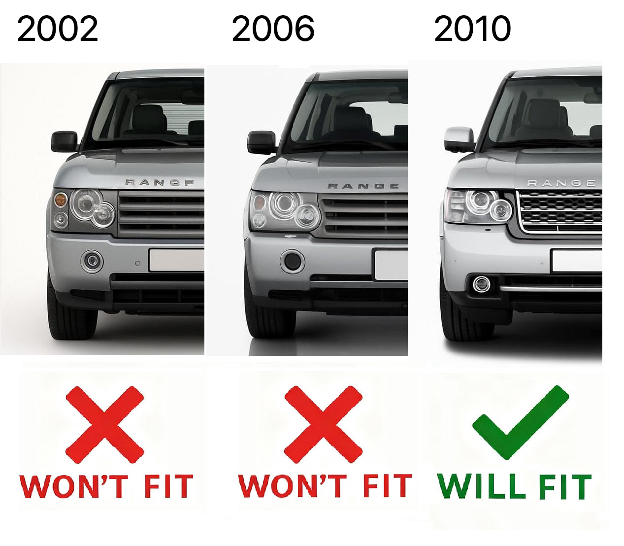 Front Grille - Black/Chrome/Black for Range Rover L322 Autobiography