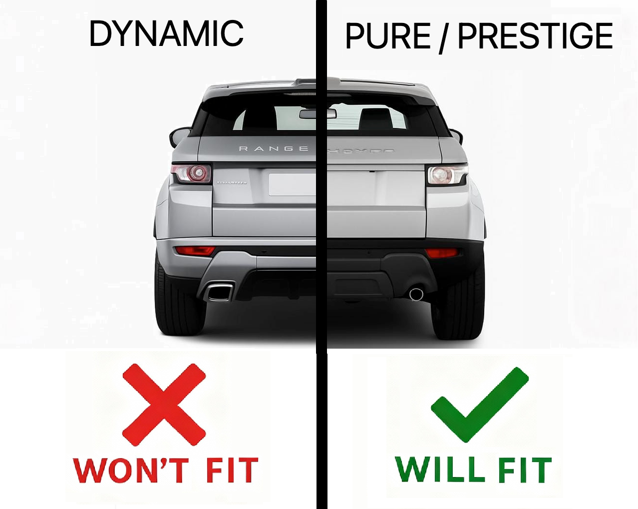 Clearance - Mudflaps (aftermarket) for Rear of Range Rover Evoque Pure/Prestige - Missing fixings and side tabs