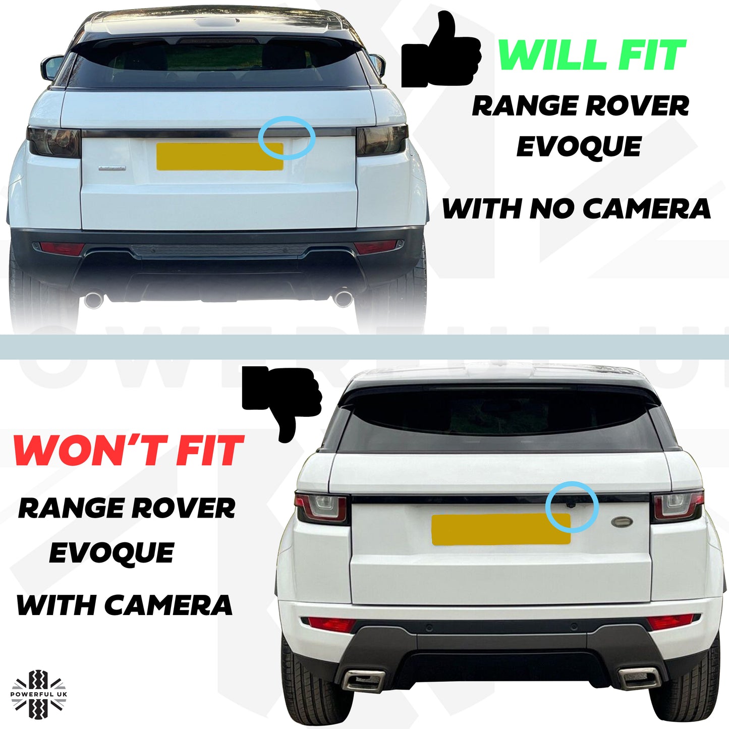 Genuine Replacement Tailgate Trim for Range Rover Evoque - No Camera