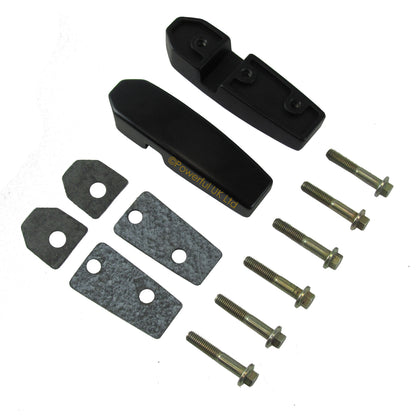 Windscreen Mounting Brackets - Billet Aluminium BLACK - for Land Rover Defender