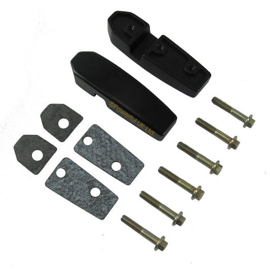 Windscreen Mounting Brackets - Billet Aluminium BLACK - for Land Rover Defender