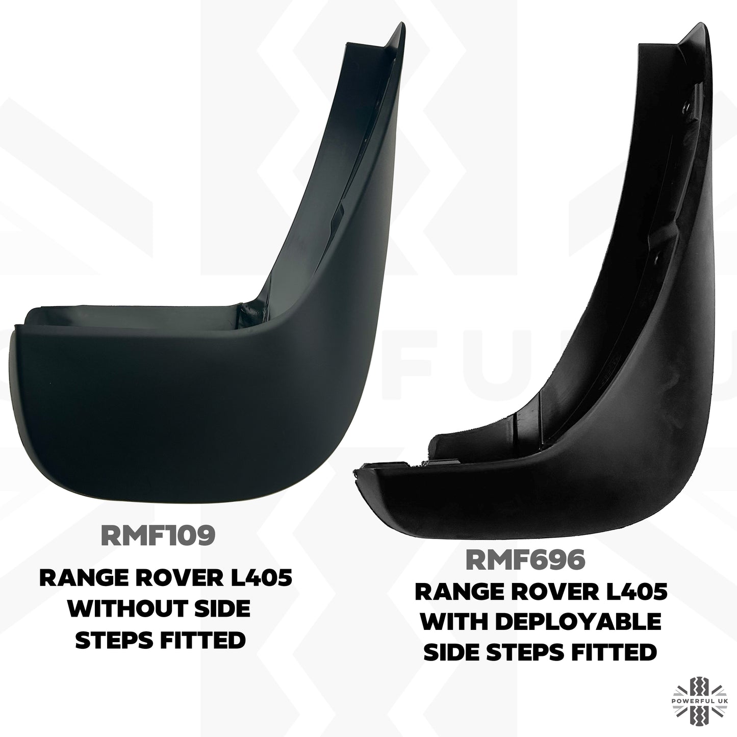 Genuine Front Mudflaps for Range Rover L405 with Deployable Side Steps