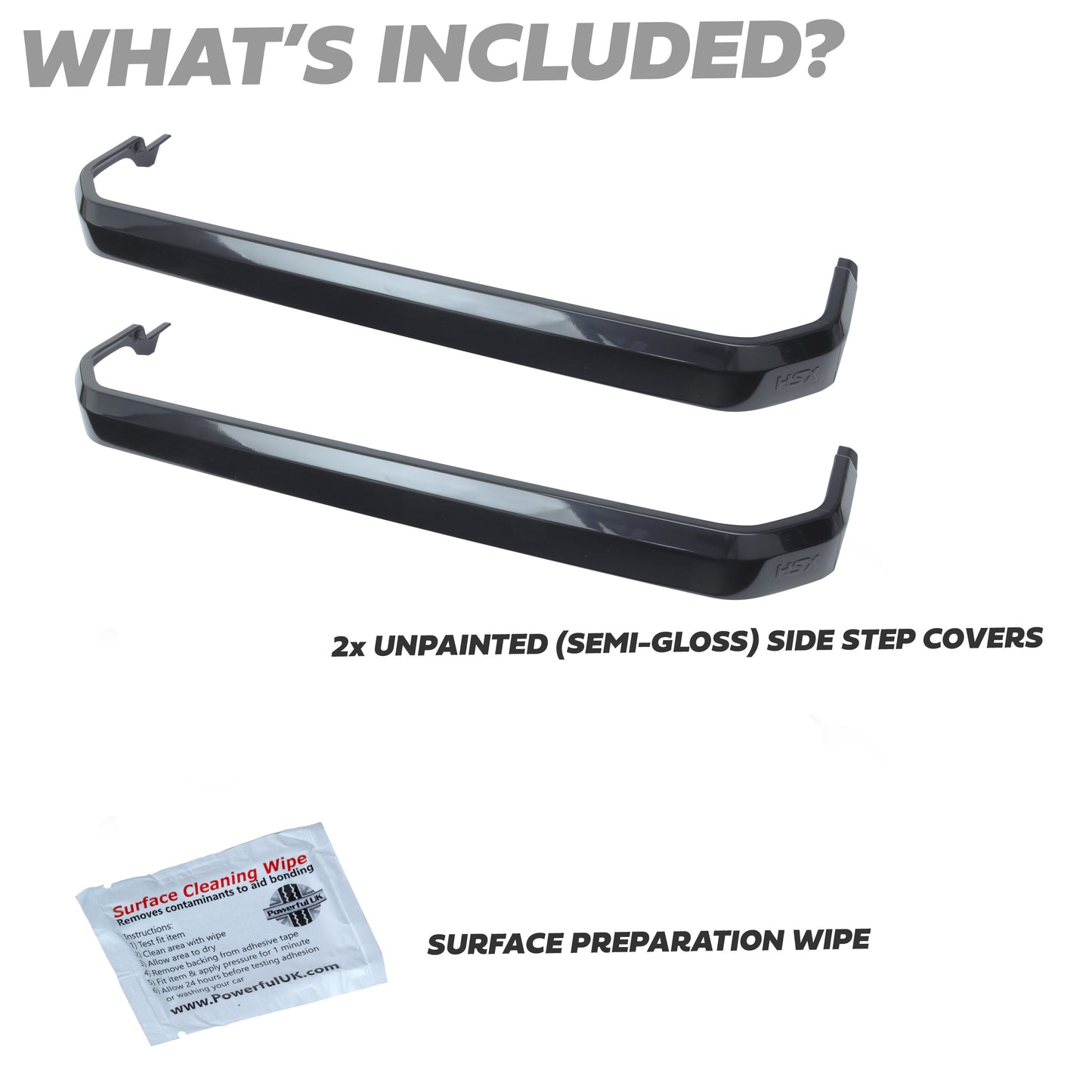 2x Side Step Covers (Smooth Finish) for Land Rover Defender L663 (90) - Semi-gloss Black