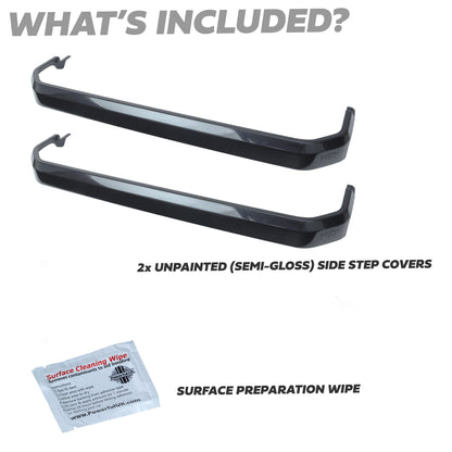 2x Side Step Covers (Smooth Finish) for Land Rover Defender L663 (90) - Semi-gloss Black