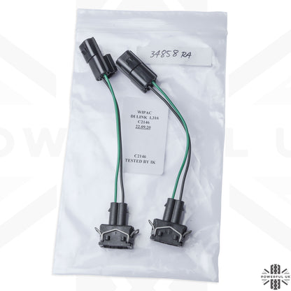 2x Wipac Stdanrd to NAS Light Adapter Looms for Land Rover Classic Defender