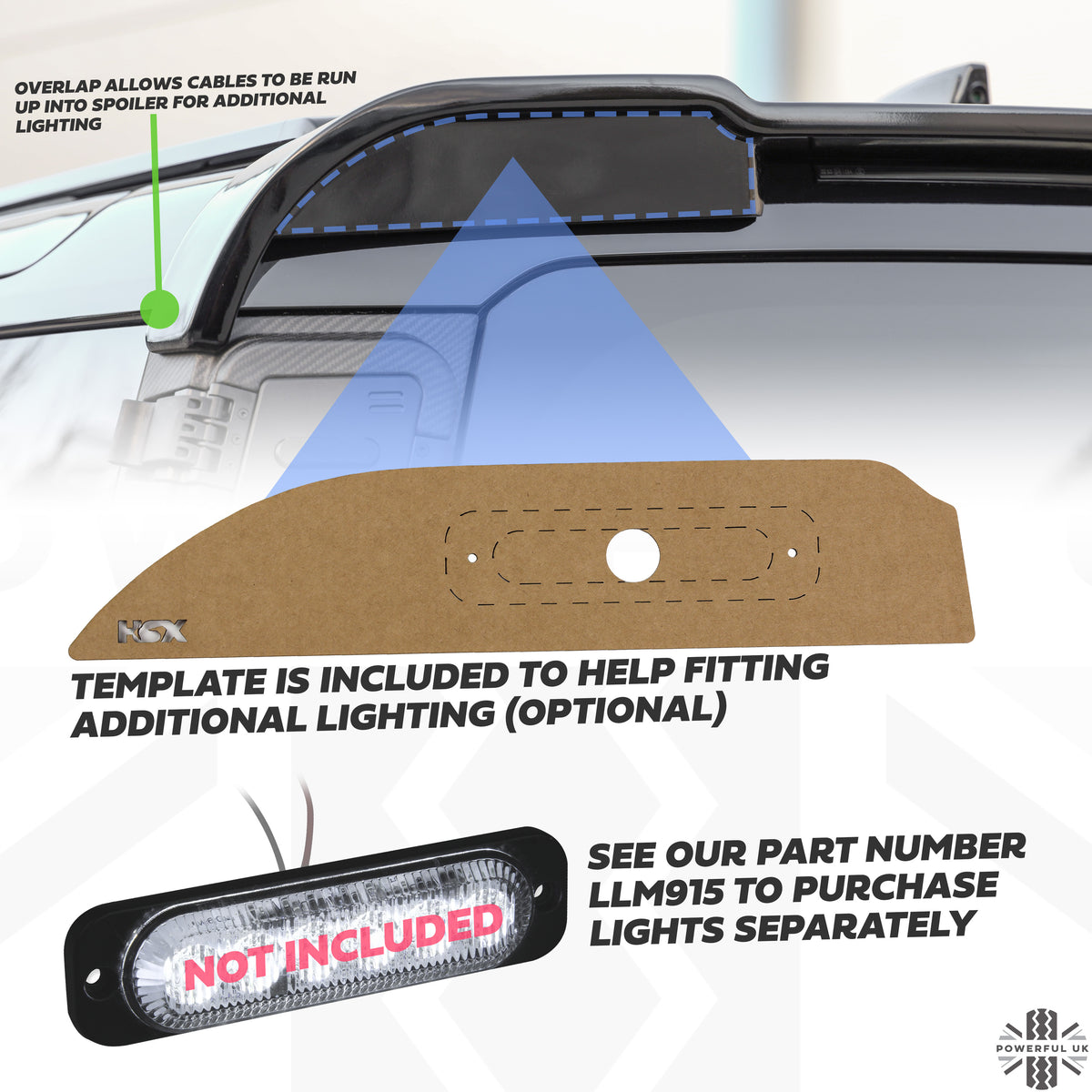 Rear Spoiler for Land Rover Defender L663 - PFUK Design - Gloss Black