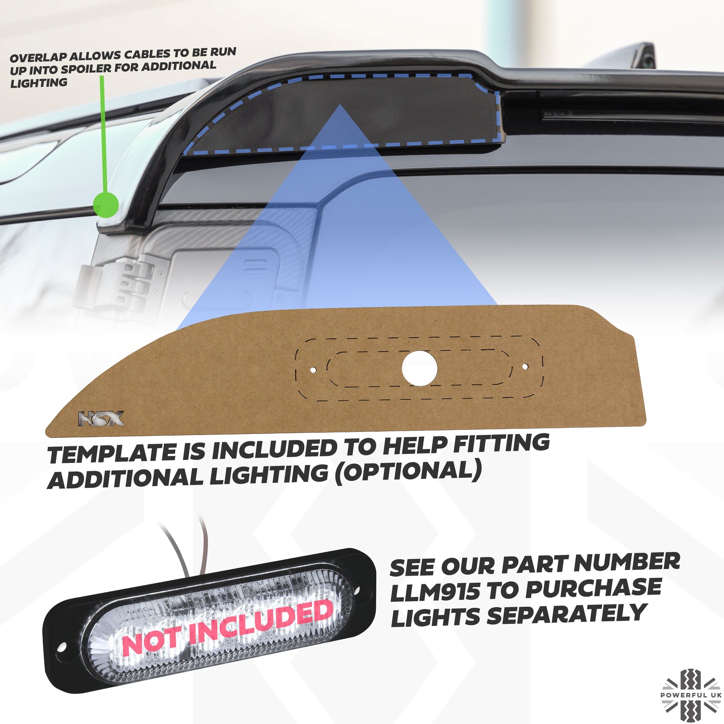 Rear Spoiler for Land Rover Defender L663 - PFUK Design - Unpainted