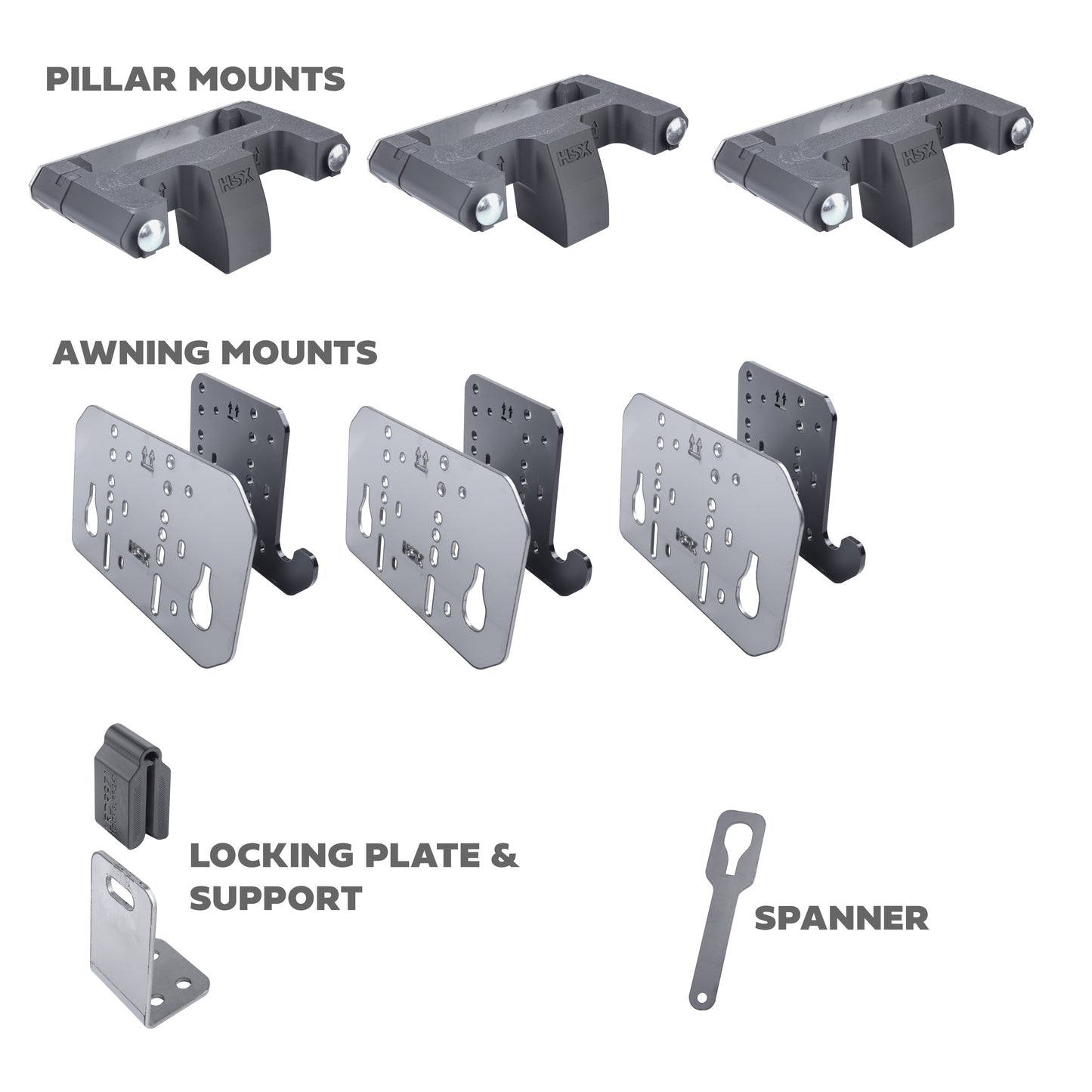 Awning Pillar Mount for Expedition Roof Rack for Land Rover Defender L663 - Right