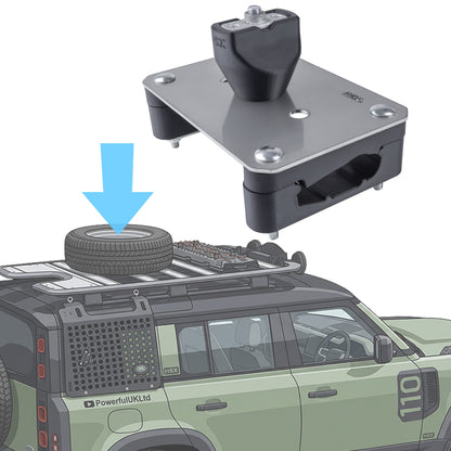 Spare Wheel Roof Mount Kit for the Land Rover Defender L663 - for ALLOY wheel