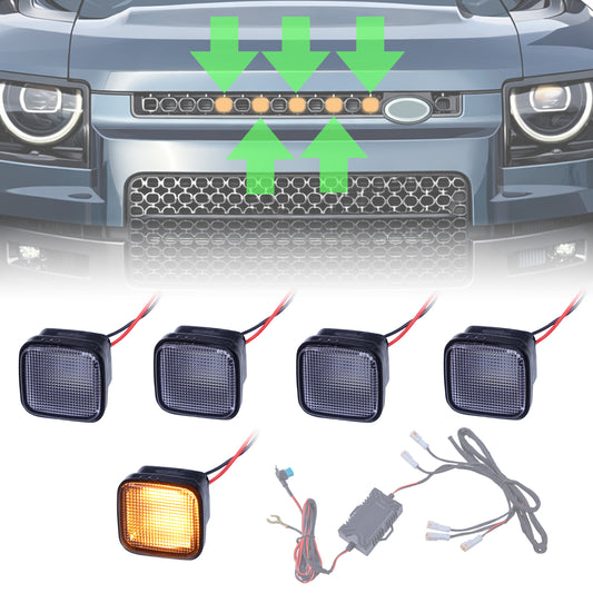 5pc LED Kit for OCTA Front Grille for Land Rover Defender L663 - Amber