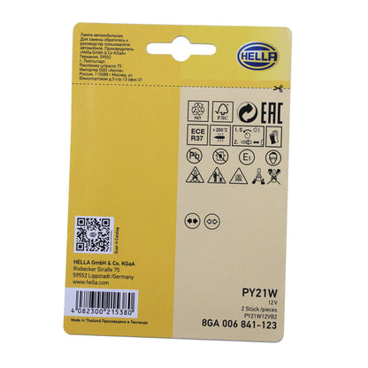 2x Hella AMBER Indicator Bulbs (Offset Pins)